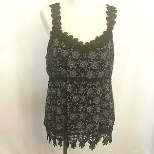 Apt. 9 Tank Top Blouse Cami 18w Black 18